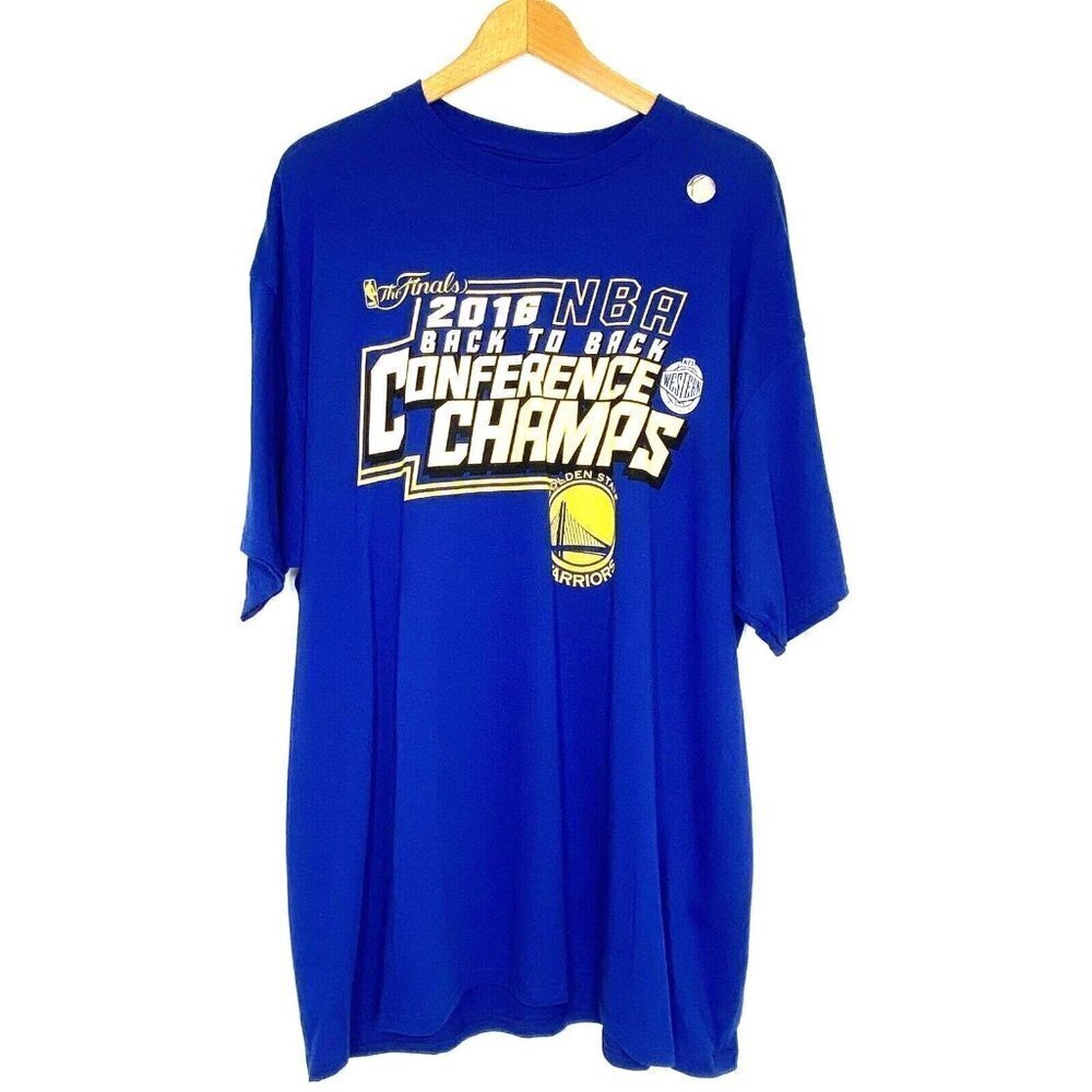 Golden State Warriors Crew Neck T Shirt size 2XL XXL 2016 Conference Champs Blue